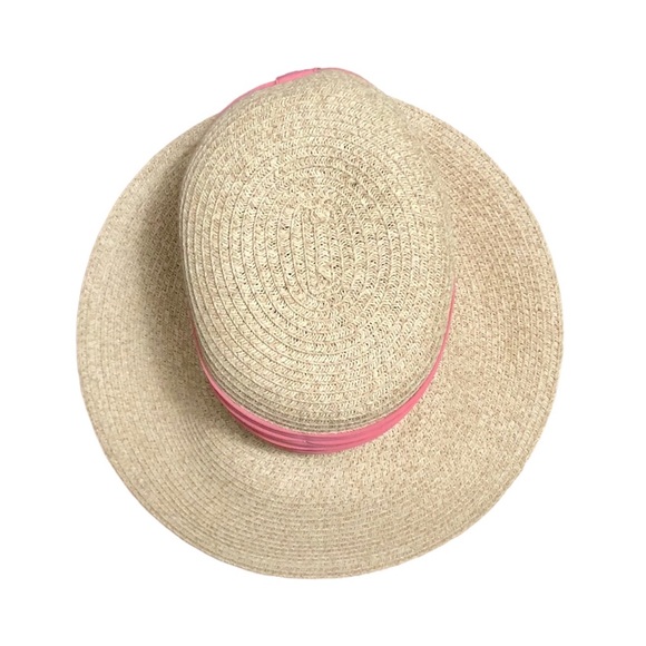 Sun ‘N’ Sand Headwear straw hat with pink sash, adjustable - Picture 5 of 8